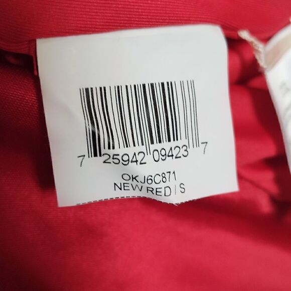 BCBG MaxAzria One Shoulder Satin Red Draped Top Size Small - Picture 7 of 7